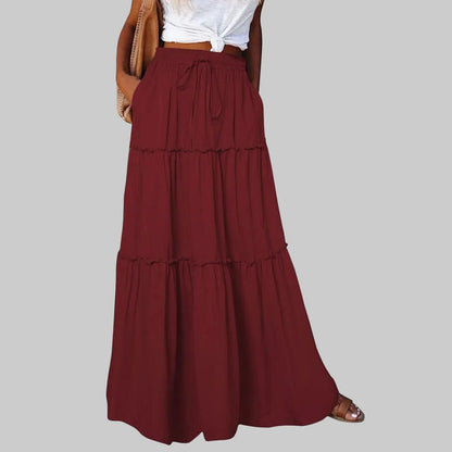 Timeless High Waist Long Skirt with Elegant Movement