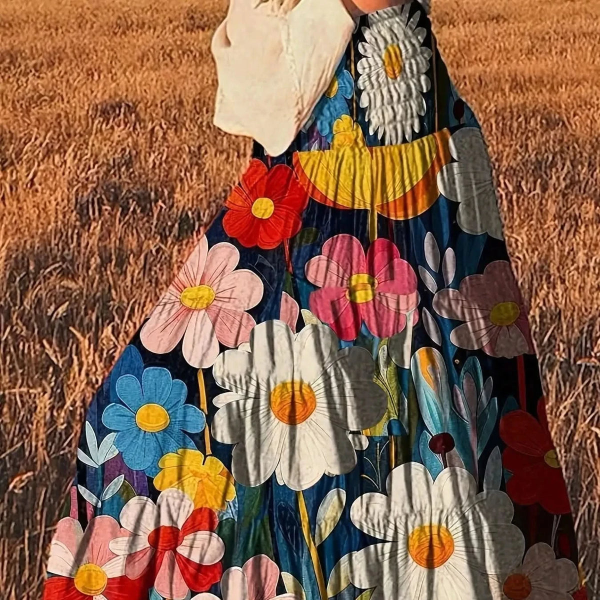 Vintage Floral Print Midi Skirt for Elegant Holiday Styling