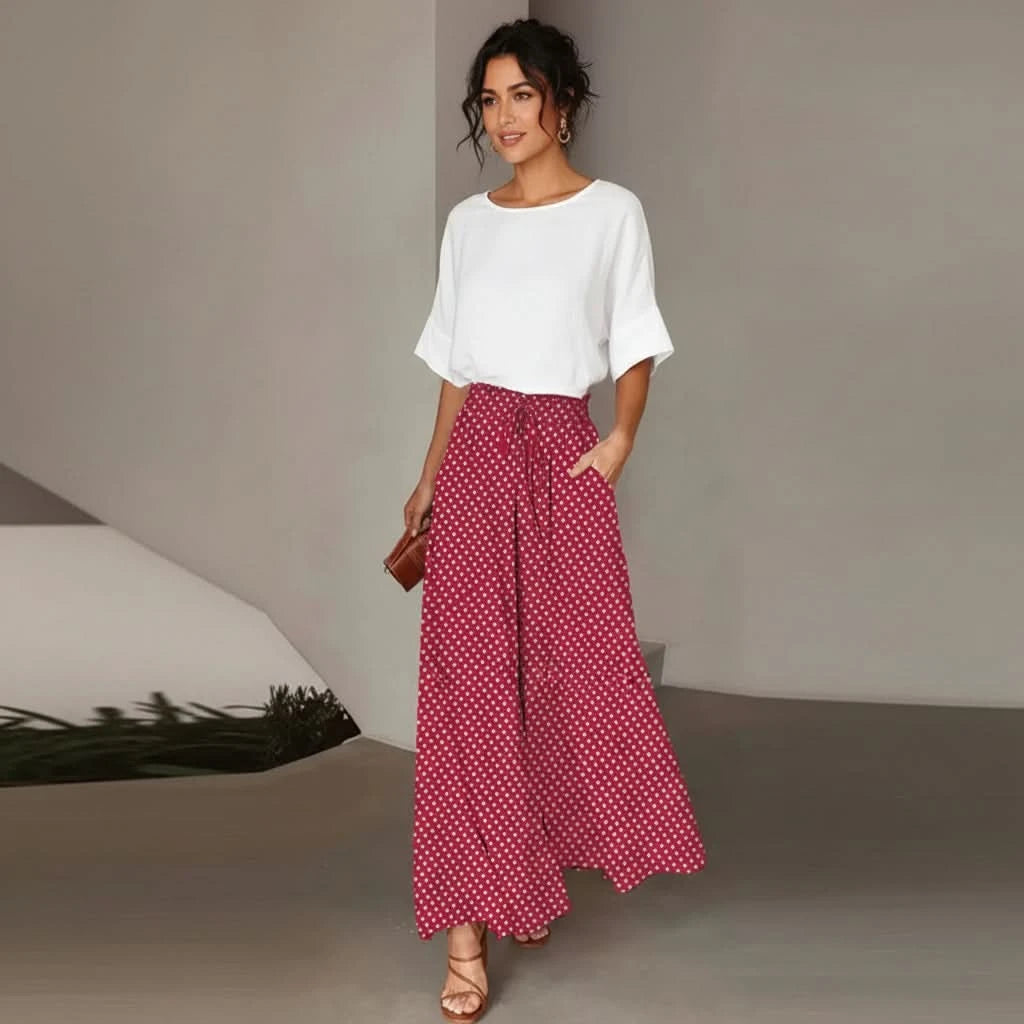 High Street Wide Leg Trousers with Adjustable Waist