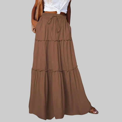 Timeless High Waist Long Skirt with Elegant Movement