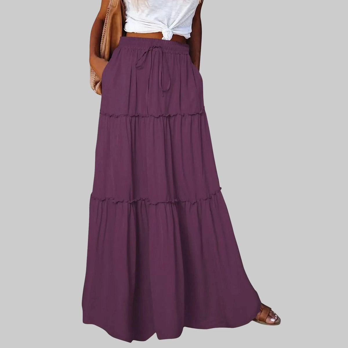 Timeless High Waist Long Skirt with Elegant Movement