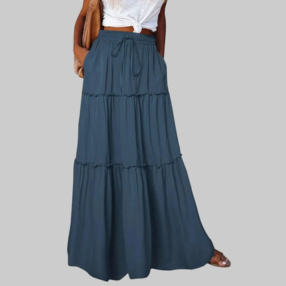 Timeless High Waist Long Skirt with Elegant Movement