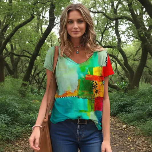 V Neck Casual Summer T Shirts