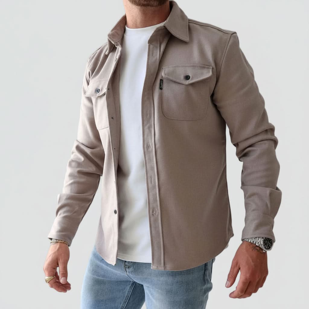 Stylish Casual Shirt Jacket with Button Closure & Chest Pockets 1