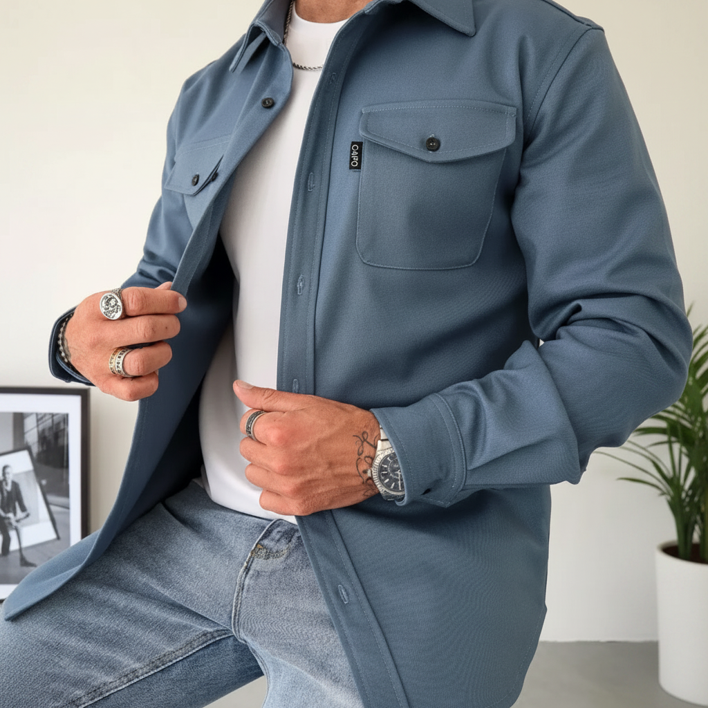 Stylish Casual Shirt Jacket with Button Closure & Chest Pockets 2