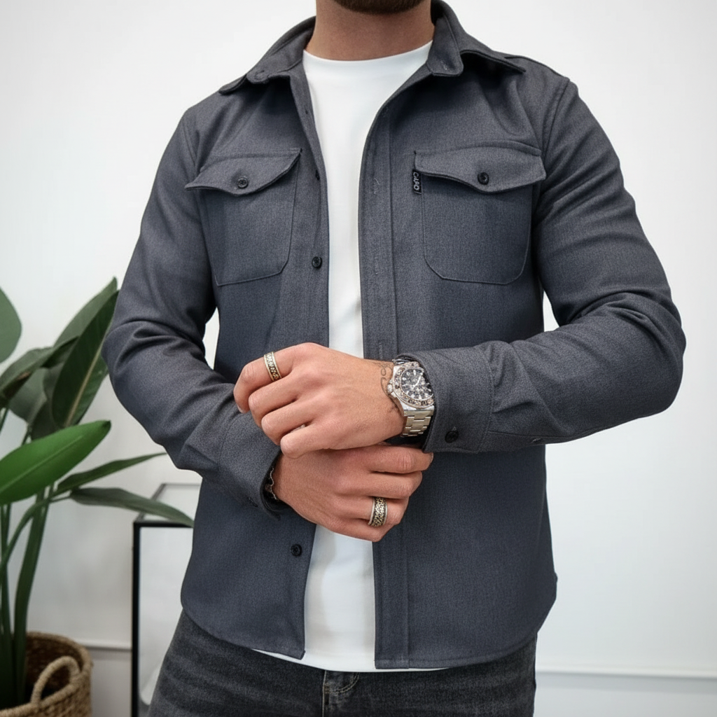 Stylish Casual Shirt Jacket with Button Closure & Chest Pockets 6