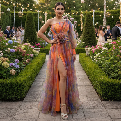High Slit Dress with Sophisticated Asymmetrical Style