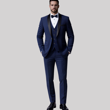 Tailored Three-Piece Suit with Shawl Lapel for Summer Weddings 2