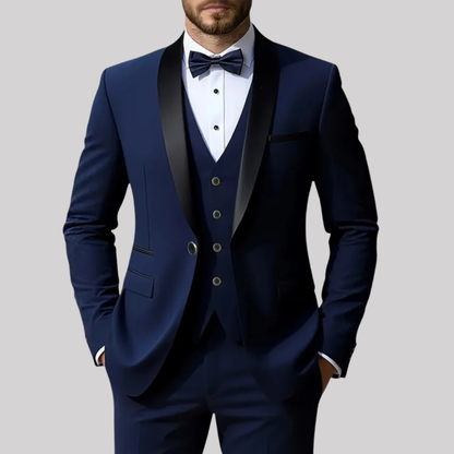 Tailored Three-Piece Suit with Shawl Lapel for Summer Weddings 3