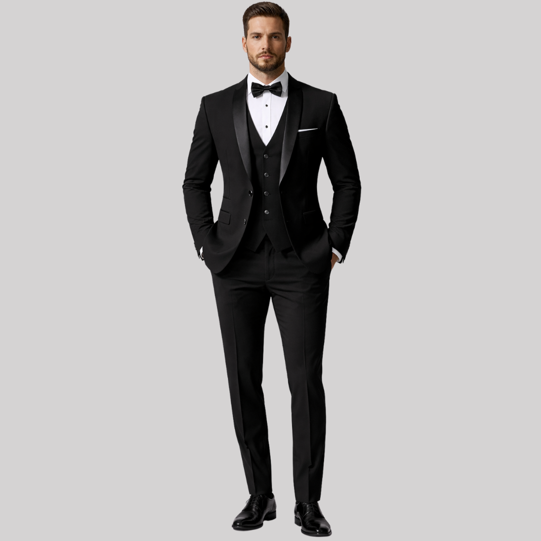 Tailored Three-Piece Suit with Shawl Lapel for Summer Weddings 4