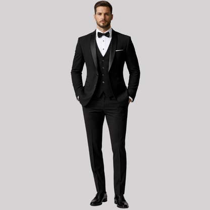 Tailored Three-Piece Suit with Shawl Lapel for Summer Weddings 4