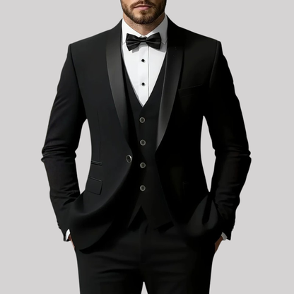 Tailored Three-Piece Suit with Shawl Lapel for Summer Weddings 5