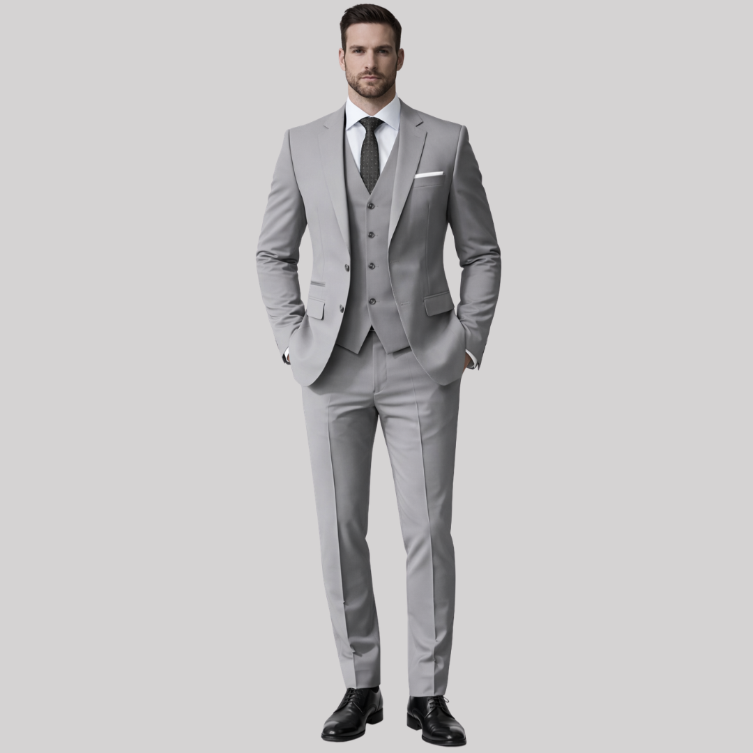 Tailored Three-Piece Suit with Shawl Lapel for Summer Weddings 6