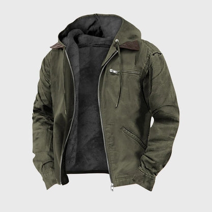 Hooded Full Zip Pocket Casual Jacket