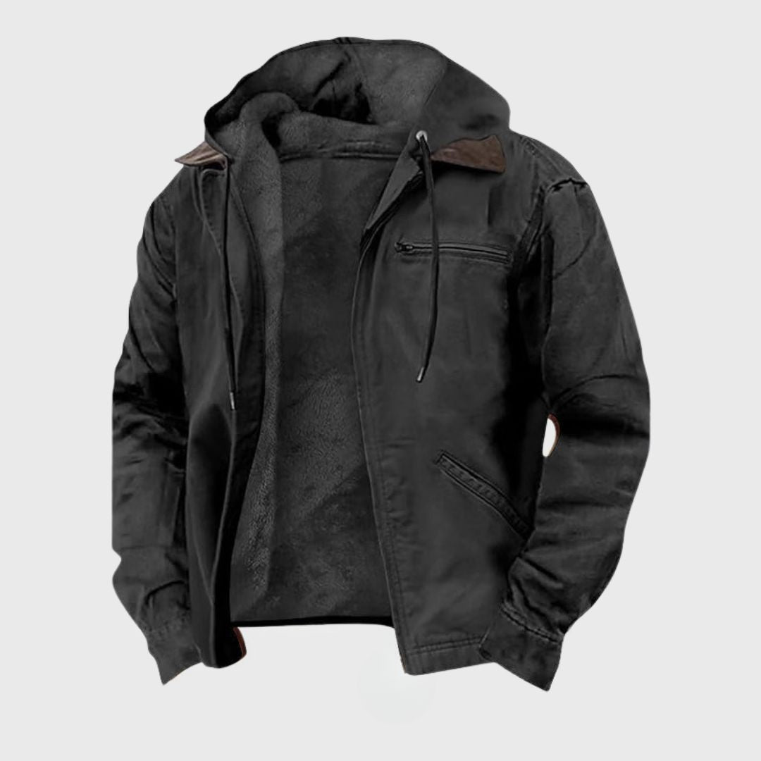 Hooded Full Zip Pocket Casual Jacket