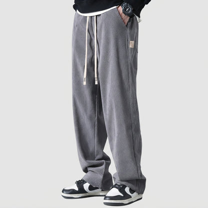 Relaxed Drawstring Wide Leg Casual Pants