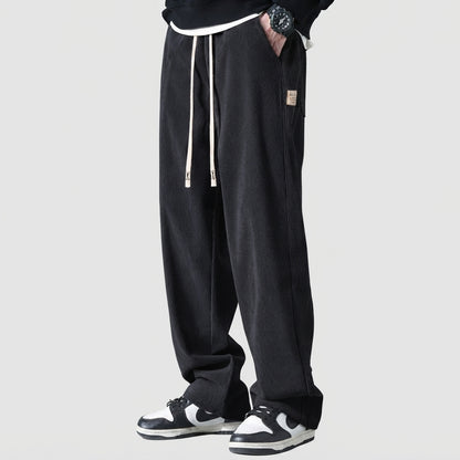 Relaxed Drawstring Wide Leg Casual Pants
