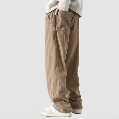 Relaxed Drawstring Wide Leg Casual Pants