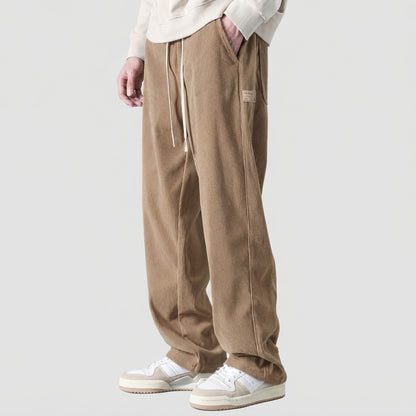 Relaxed Drawstring Wide Leg Casual Pants