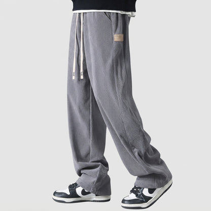 Relaxed Drawstring Wide Leg Casual Pants