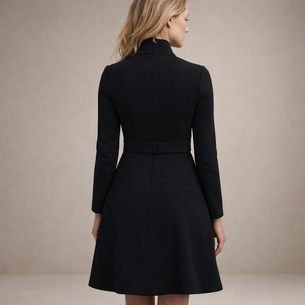 Chic Midi Dress High Neck