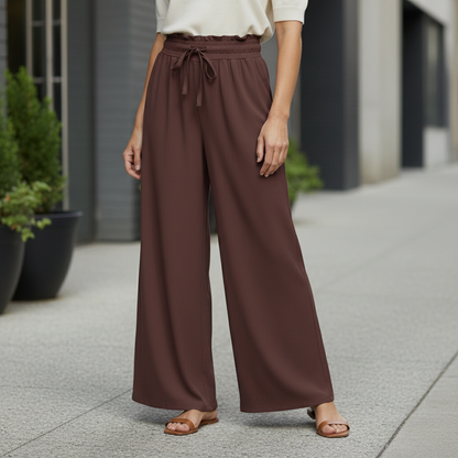 Relaxed High-Rise Palazzo Pants with Pockets