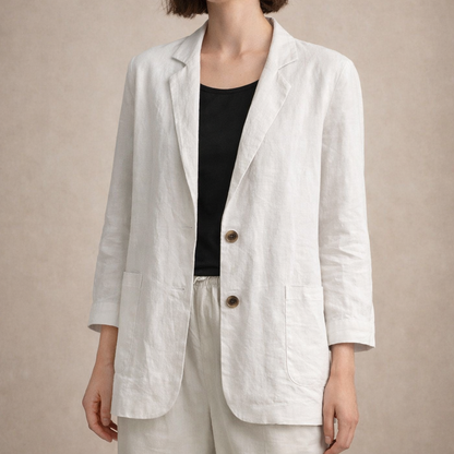 Polished Button Front Blazer