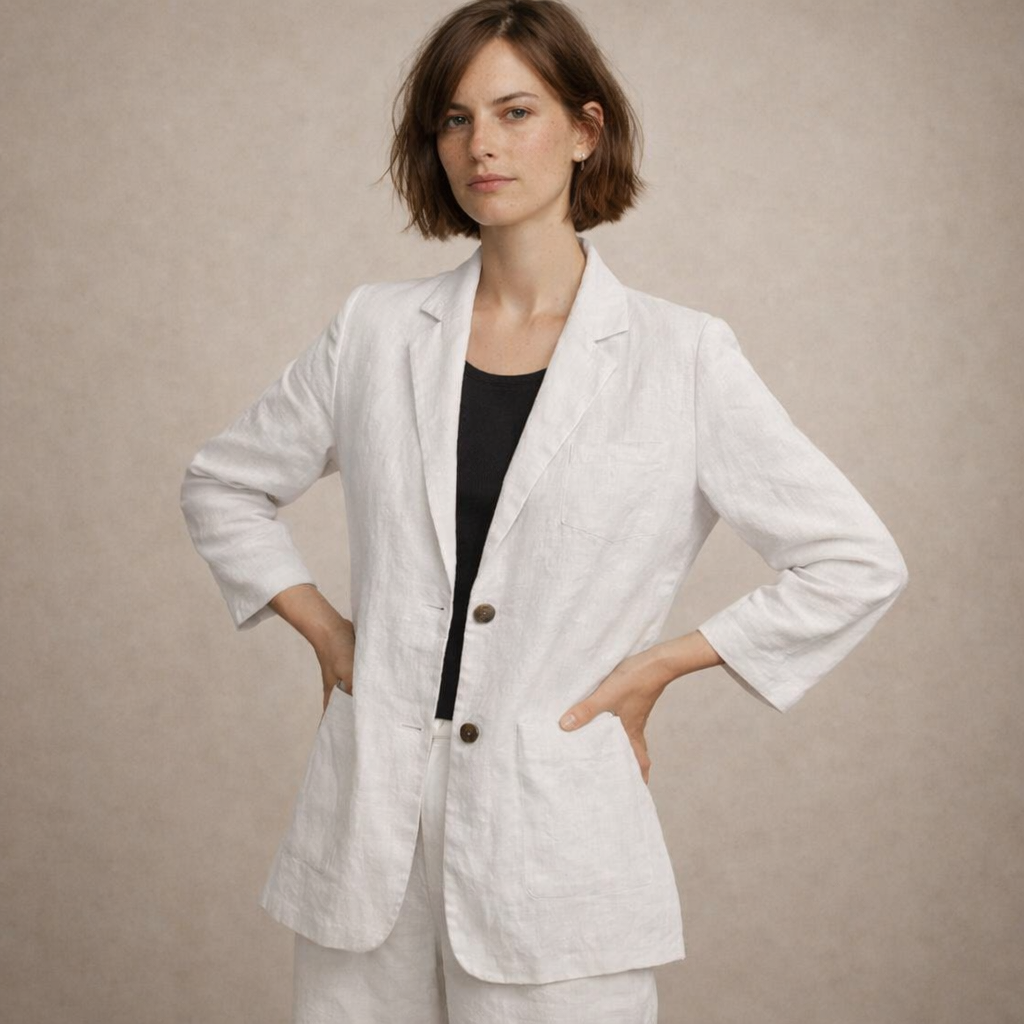 Polished Button Front Blazer