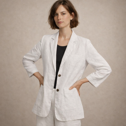 Polished Button Front Blazer