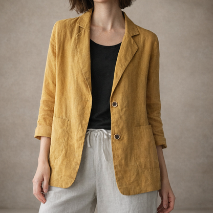 Polished Button Front Blazer