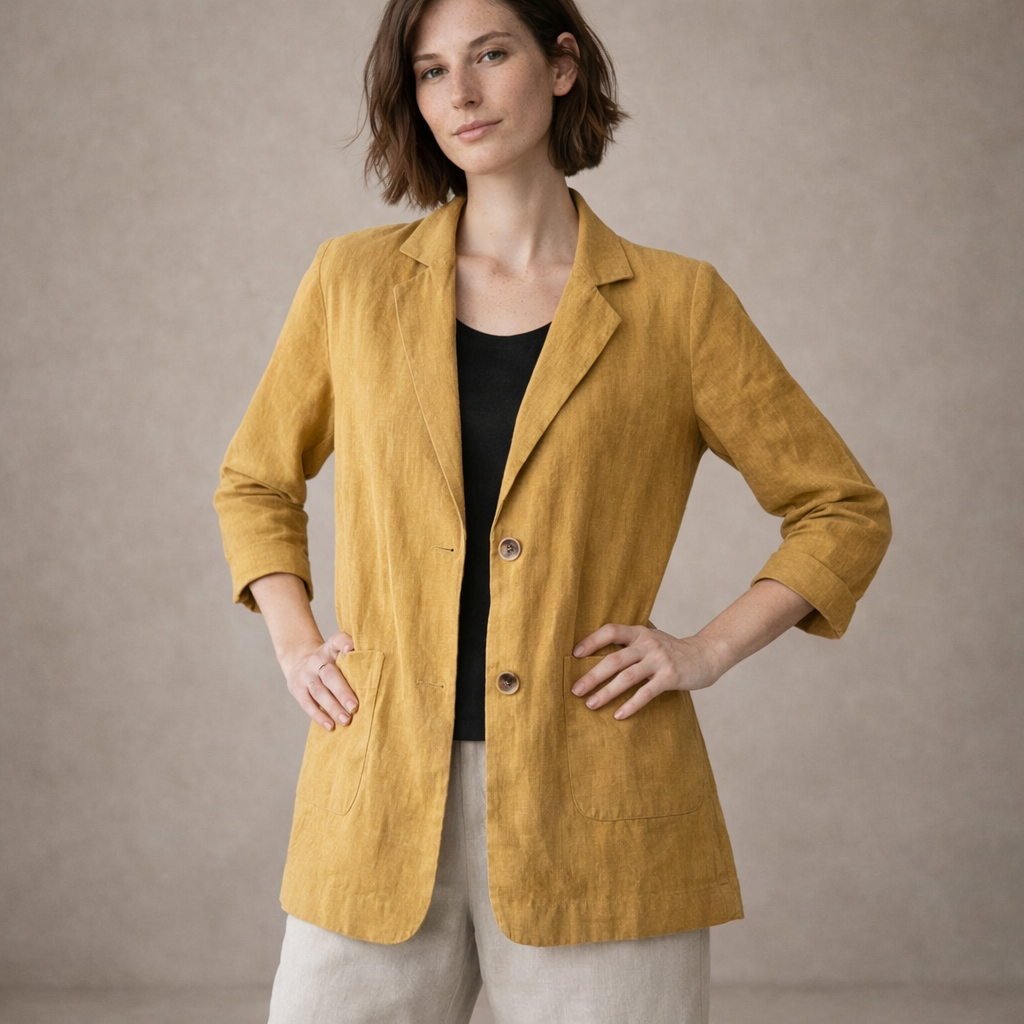 Polished Button Front Blazer