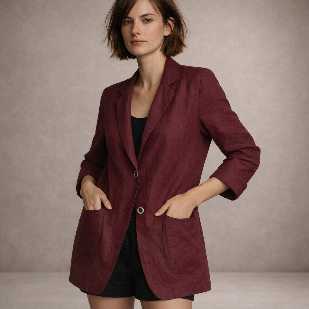Polished Button Front Blazer