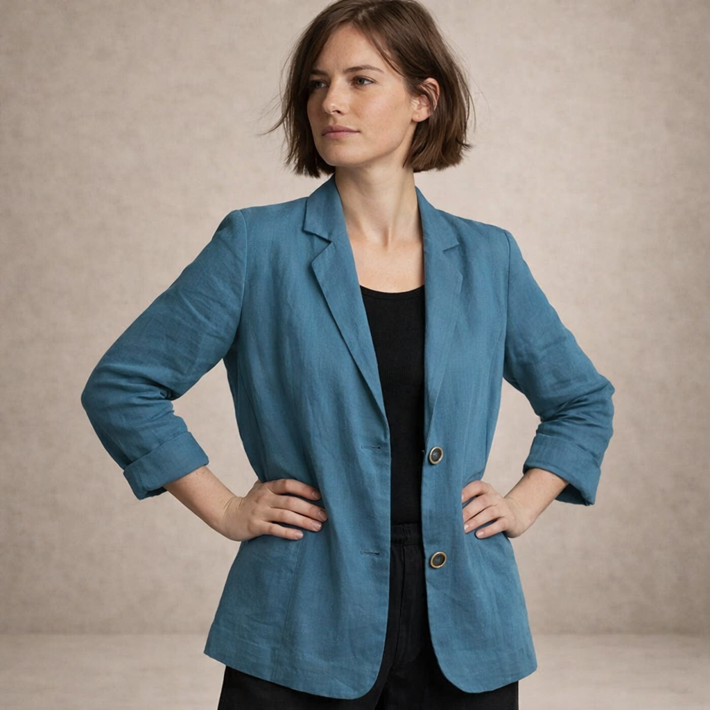Polished Button Front Blazer