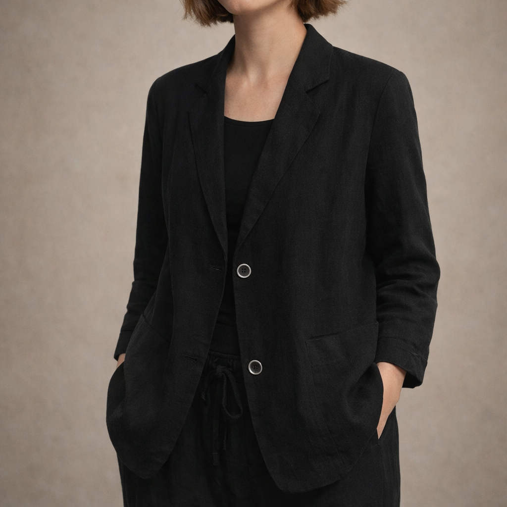 Polished Button Front Blazer