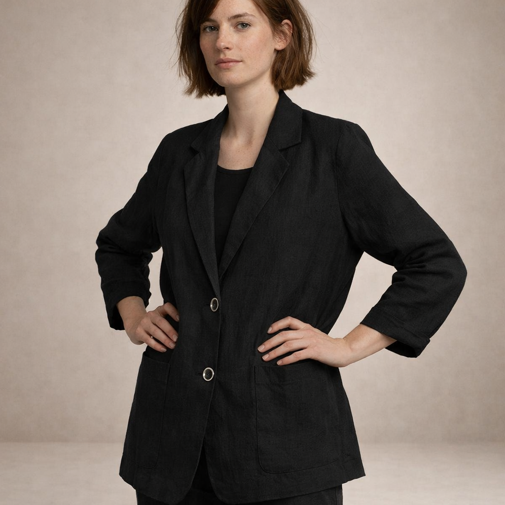 Polished Button Front Blazer