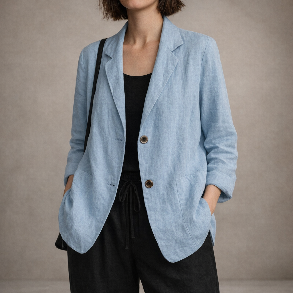 Polished Button Front Blazer