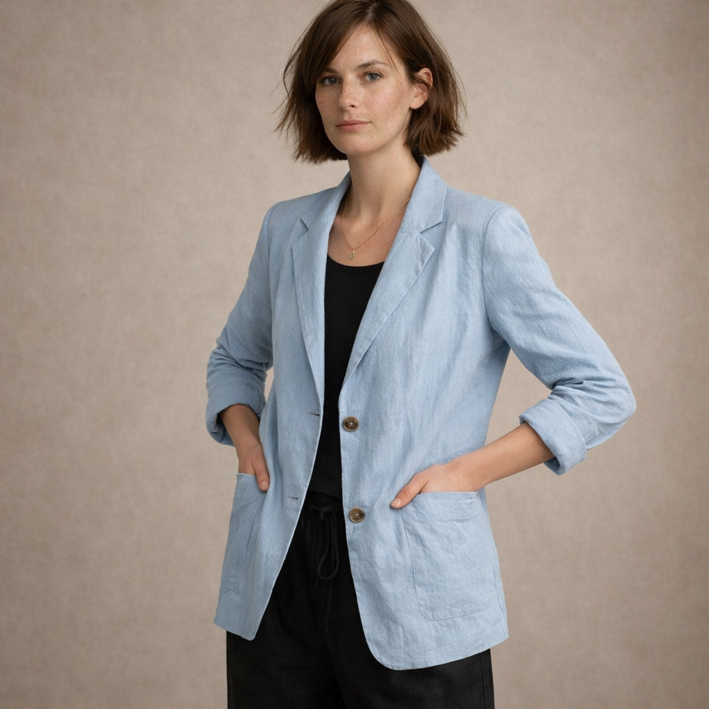 Polished Button Front Blazer