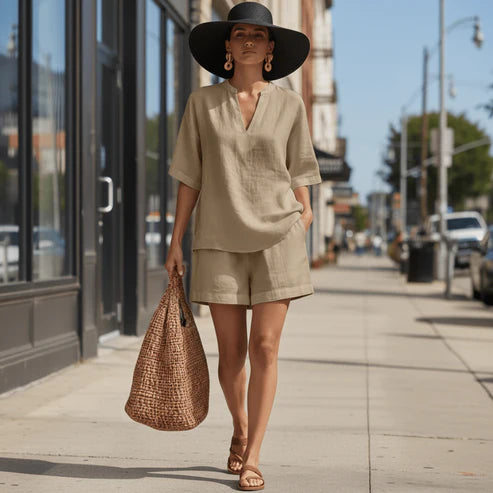 Relaxed Top & Shorts Two-Piece Set
