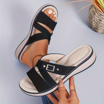 Cross Strap Comfort Slide Sandals