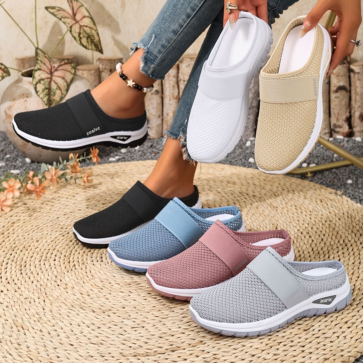 Breathable Strap Slip On Sneakers