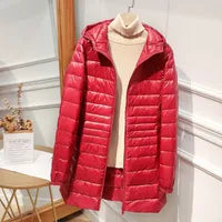 Hooded Quilted Zip Front Longline Coat