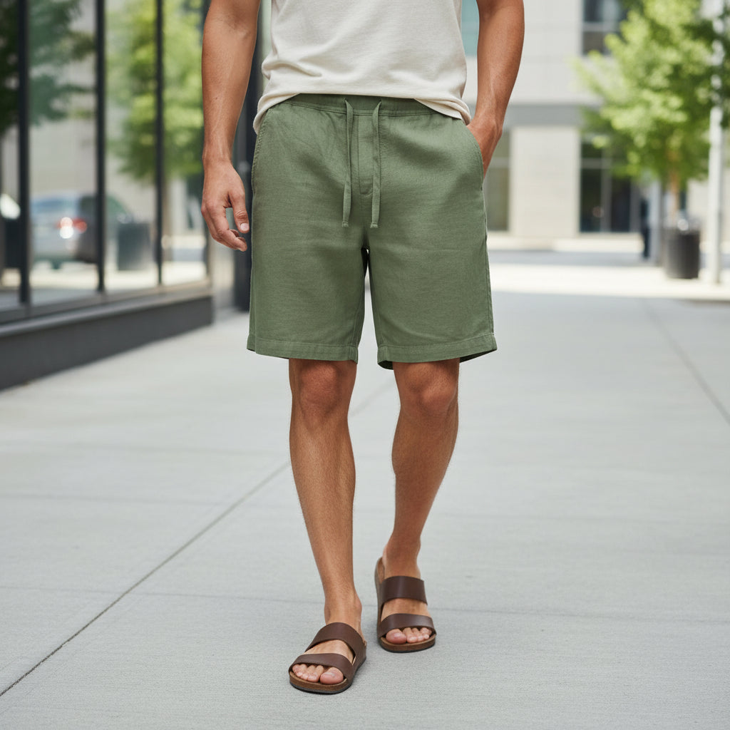 Men's Elastic Waist Bermuda Shorts