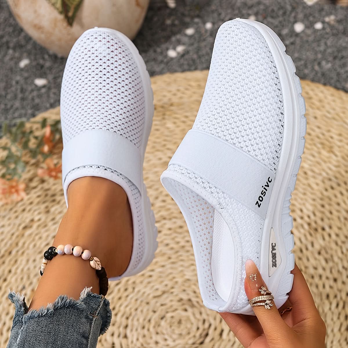 Breathable Strap Slip On Sneakers