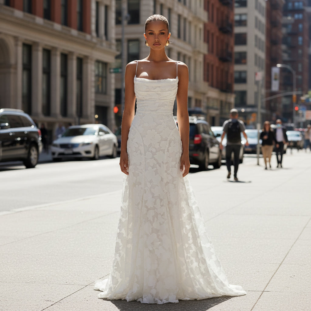Flared Maxi Dress with Fitted Bodice