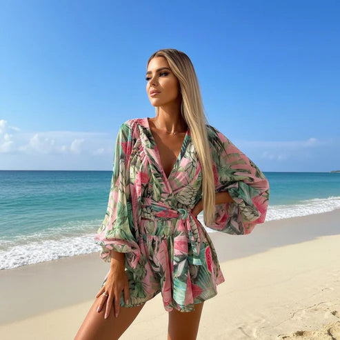Tie-Waist Wrap Top & Shorts Co-ord Set