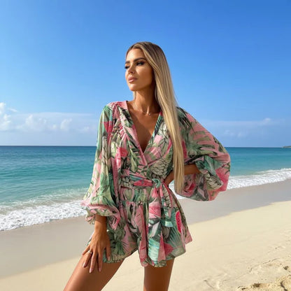 Tie-Waist Wrap Top & Shorts Co-ord Set