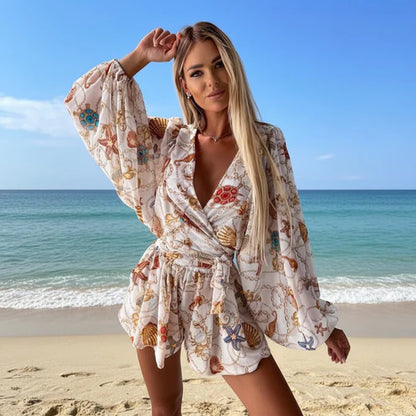 Tie-Waist Wrap Top & Shorts Co-ord Set