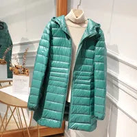 Hooded Quilted Zip Front Longline Coat