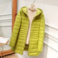 Hooded Quilted Zip Front Longline Coat