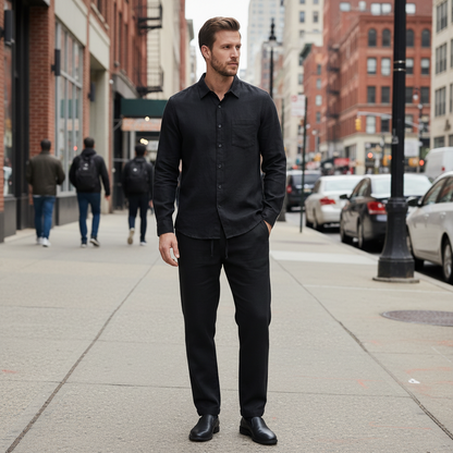 Men's Slim Fit Shirt & Trouser Set